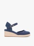 Blue Canvas Wedge Espadrilles  Women