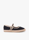 Black Canvas Mary Jane Espadrilles  Women