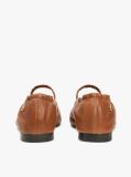 Brown Leather Elasticated Strap Ballerinas  Women