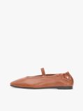 Brown Leather Elasticated Strap Ballerinas  Women