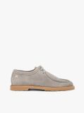 Grey TH Monogram Suede Moc Toe Loafers  Women