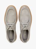 Grey TH Monogram Suede Moc Toe Loafers  Women
