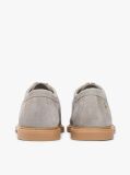 Grey TH Monogram Suede Moc Toe Loafers  Women
