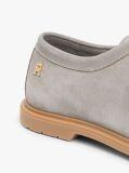 Grey TH Monogram Suede Moc Toe Loafers  Women