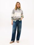 Grey TH Monogram Suede Moc Toe Loafers  Women