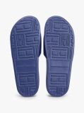 Blue Logo Embroidery Canvas Pool Slides  Women