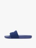Blue Logo Embroidery Canvas Pool Slides  Women