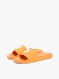 Orange Logo Embroidery Canvas Pool Slides  Women