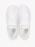 White Hilfiger Icon Leather Logo Embroidery Court Trainers  Women