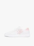 White Hilfiger Icon Leather Logo Embroidery Court Trainers  Women