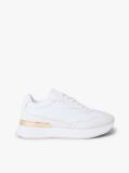 White TH Monogram Leather Mixed Texture Trainers  Women