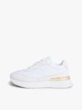 White TH Monogram Leather Mixed Texture Trainers  Women