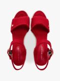Red TH Monogram Woven Wedge Espadrilles  Women