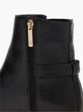 Black Leather TH Monogram Buckle Ankle Boots  Women