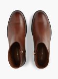 Brown Leather TH Monogram Buckle Ankle Boots  Women