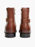 Brown Leather TH Monogram Buckle Ankle Boots  Women