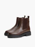 Brown Pebble Grain Leather Chelsea Boots  Women