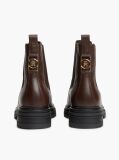 Brown Pebble Grain Leather Chelsea Boots  Women