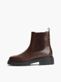 Brown Pebble Grain Leather Chelsea Boots  Women