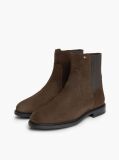 Brown Suede Enamel Flag Chelsea Boots  Women