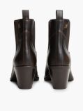 Brown Leather Western Chelsea Boots  Women