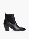 Black Leather Western Chelsea Boots  Women