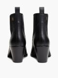 Black Leather Western Chelsea Boots  Women