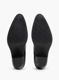 Black Leather Western Chelsea Boots  Women