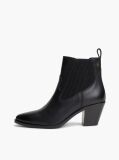 Black Leather Western Chelsea Boots  Women
