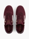 Red Suede Mixed Texture Enamel Flag Sneakers  Women
