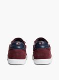 Red Suede Mixed Texture Enamel Flag Sneakers  Women