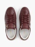 Red Pebble Grain Leather Cupsole Sneakers  Women