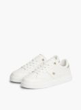 Beige Pebble Grain Leather Cupsole Sneakers  Women