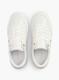 Beige Pebble Grain Leather Cupsole Sneakers  Women