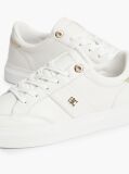 Beige Pebble Grain Leather Cupsole Sneakers  Women