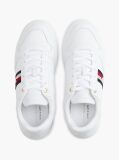 Άσπρο Δερμάτινα Sneakers Με Global Ριγέ Λεπτομέρεια  Γυναίκες