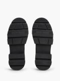 Black Leather Chunky Chelsea Boots  Women