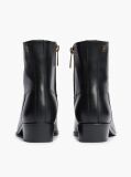 Black Leather Zip-Up Ankle Boots  Women