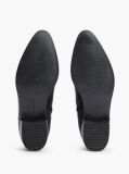 Black Leather Zip-Up Ankle Boots  Women