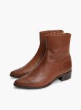 Brown Leather Zip-Up Ankle Boots  Women