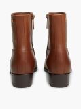 Brown Leather Zip-Up Ankle Boots  Women