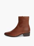 Brown Leather Zip-Up Ankle Boots  Women