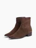 Brown Suede Zip-Up Ankle Boots  Women