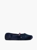 Blue Faux Fur Ballerina Slippers  Women