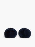 Blue Faux Fur Ballerina Slippers  Women