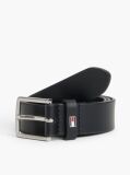 Black Kids' Square Buckle Leather Belt  Kids Unisex