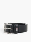 Black Kids' Square Buckle Leather Belt  Kids Unisex