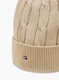 Beige Kids' Flag Embroidery Cable Knit Beanie  Kids Unisex