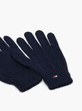 Blue Kids' Flag Embroidery Cable Knit Gloves  Kids Unisex