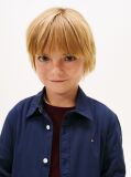 Blue Stretch Cotton Poplin Shirt  Boys